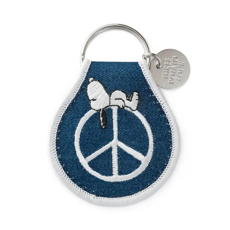 Snoopy Peace Patch Keychain by Three Potato Four X Peanuts
