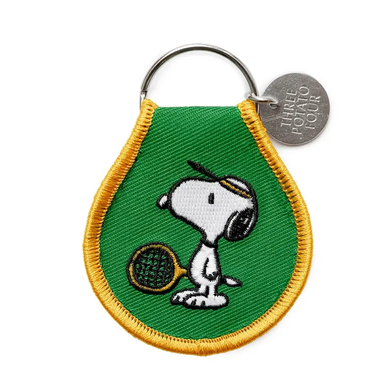 Snoopy Tennis Patch Keychain by Three Potato Four X Peanuts