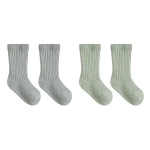 Socks Set in Fern / Steel Blue by Quincy Mae