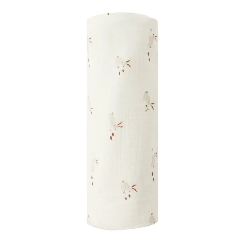 Woven Swaddle in Bunnies by Quincy Mae