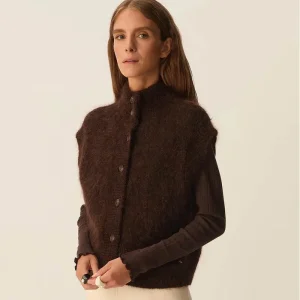 Alibou Cardigan in Coffee by Des Petits Hauts