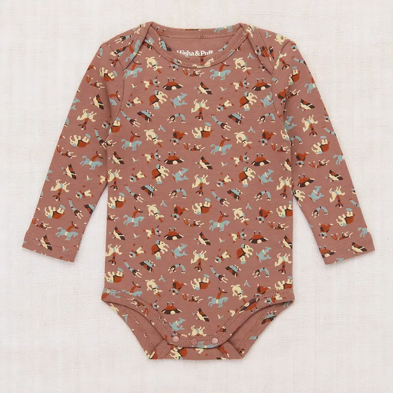 Baby Long Sleeve Lap Onesie in Mousse Circus by Misha & Puff