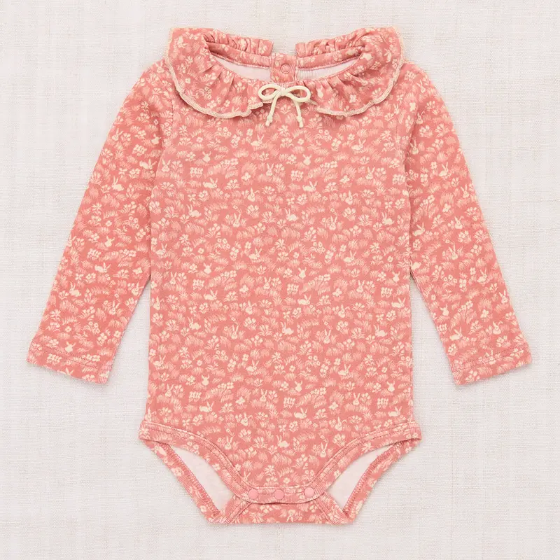 Baby Pattie Onesie in Rosewood Bunny Meadow by Misha & Puff