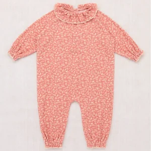 Baby Pierrot Onesie in Rosewood Bunny Meadow by Misha & Puff