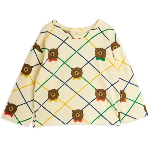 Bear Check AOP Long Sleeve Tee by Mini Rodini