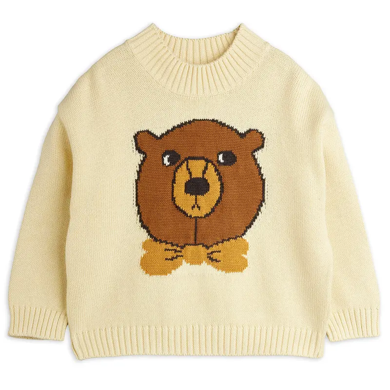Bear Intarsia Knit Sweater by Mini Rodini
