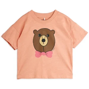 Bear Tee in Pink by Mini Rodini