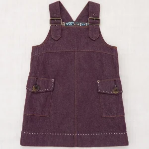 Buckle Jumper Dress in Aubergine Denim by Misha & Puff