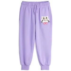 Cat With Bowtie Chenille Sweatpants by Mini Rodini