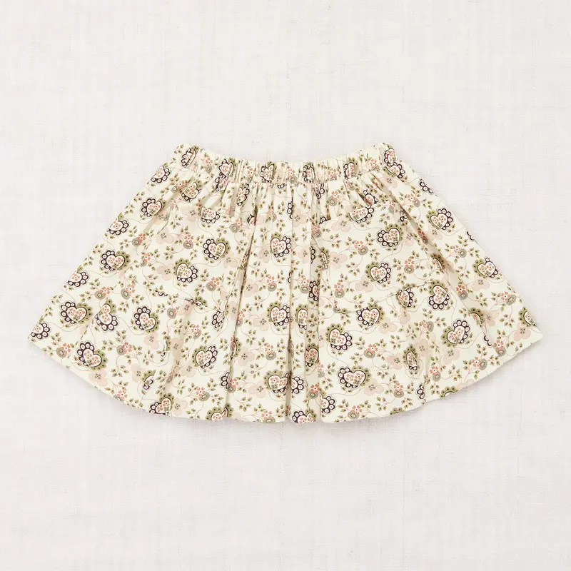 Circle Skirt in Sugar Calico Hearts by Misha & Puff
