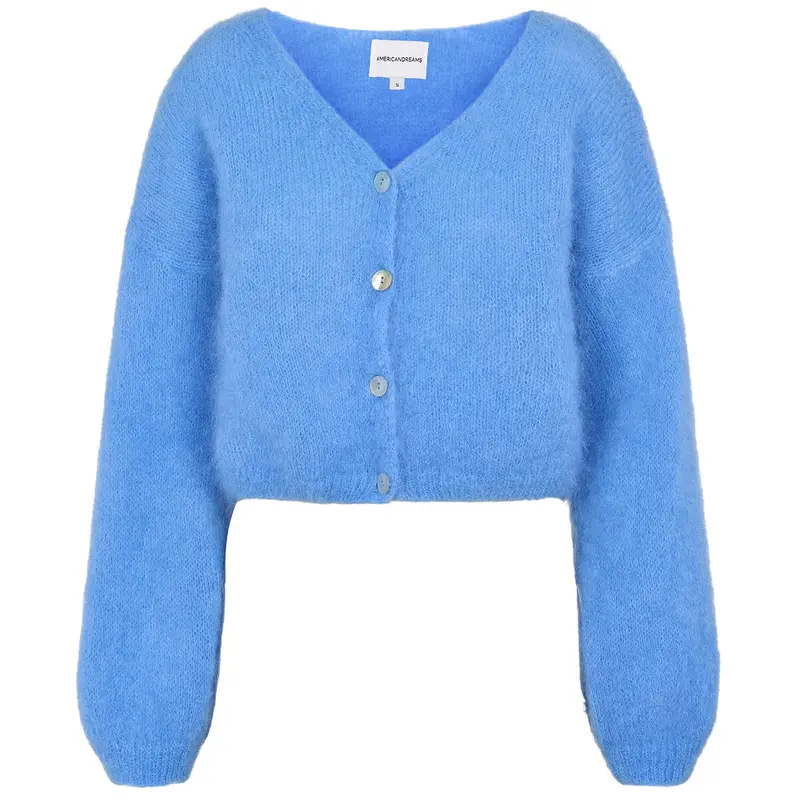 Cornelia Cropped Cardigan in Sky Blue by Americandreams