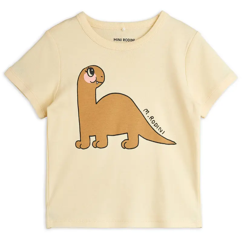 Dino Tee in Beige by Mini Rodini
