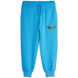 Dog Embroidered Sweatpants in Blue by Mini Rodini