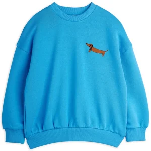 Dog Embroidered Sweatshirt in Blue by Mini Rodini