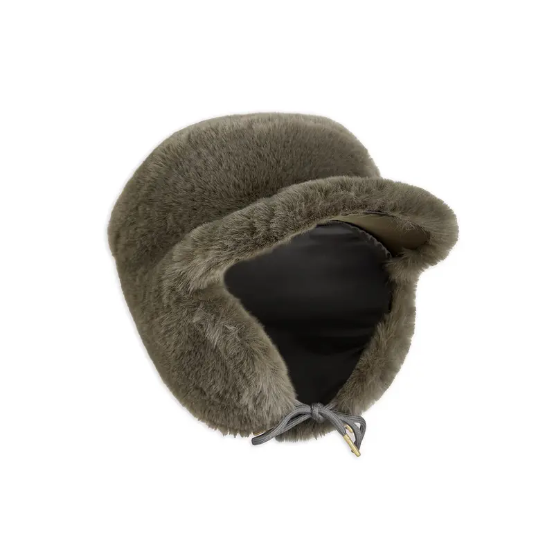 Faux Fur Cap in Grey by Mini Rodini