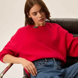 Joemme Sweatshirt in Carmine by Des Petits Hauts