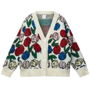 Kukka Cardigan in Floral Colour by Wynken