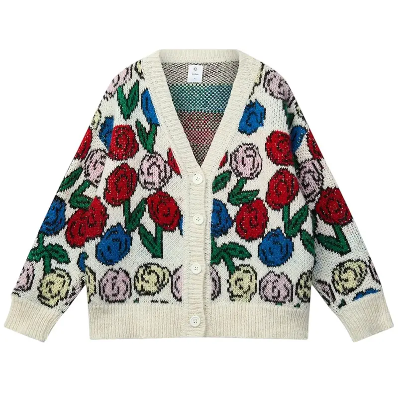 Kukka Cardigan in Floral Colour by Wynken
