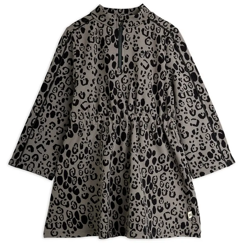 Leopard AOP Brushed Jersey Dress by Mini Rodini
