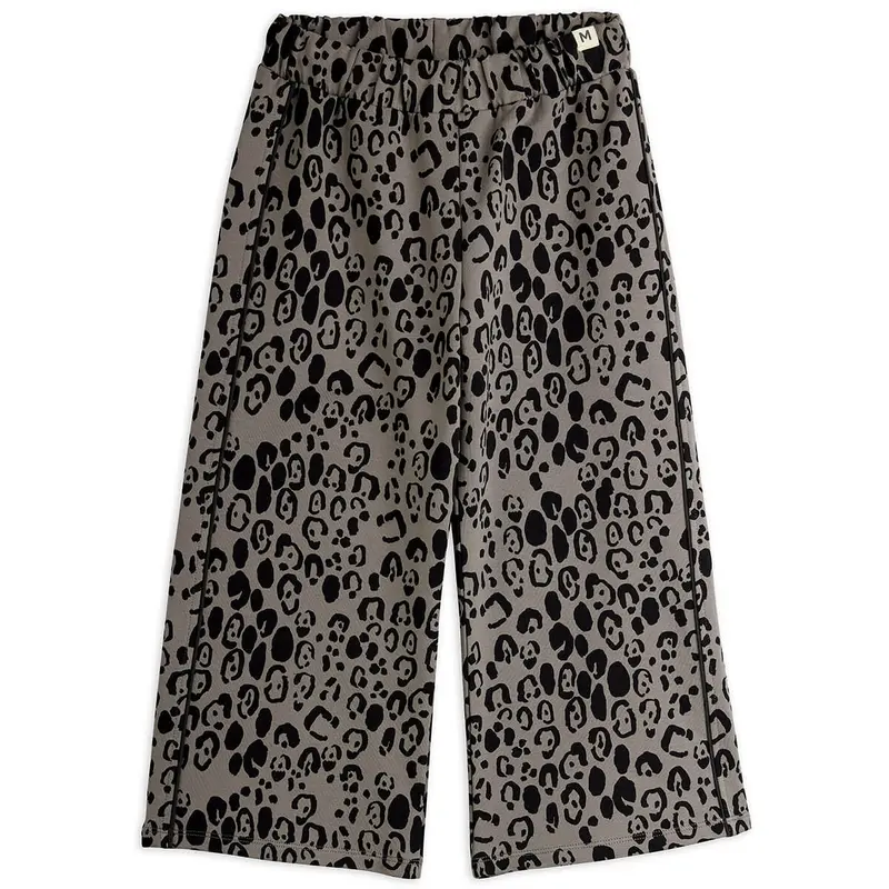 Leopard AOP Brushed Jersey Trousers by Mini Rodini