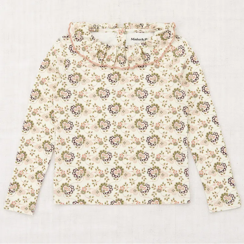 Paloma Top in Sugar Calico Hearts by Misha & Puff