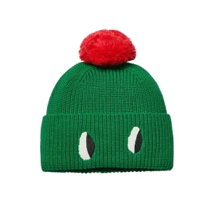 Pom Pom Beanie in Python Green by Wynken