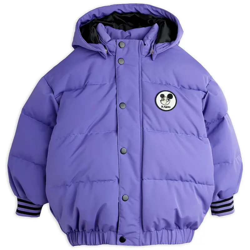 Ritzratz Patch Hooded Puffer Jacket in Purple by Mini Rodini