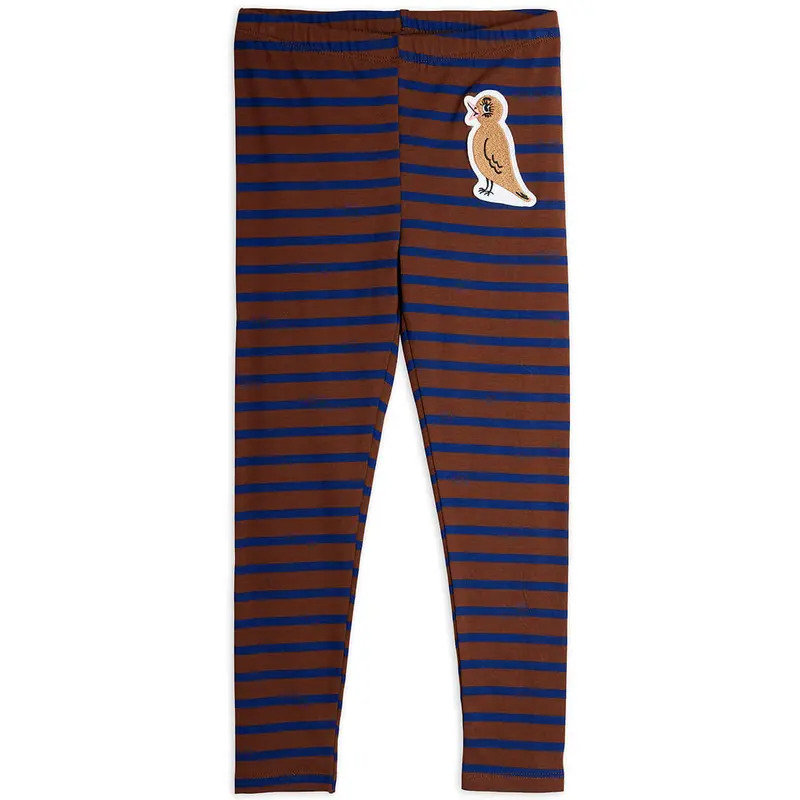 Stripe Bird Patch Leggings by Mini Rodini
