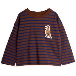 Stripe Bird Patch Long Sleeve Tee by Mini Rodini