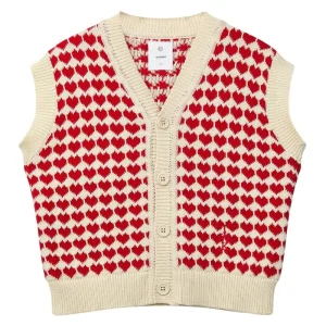 The Lovers Waistcoat in Red Mini Heart by Wynken