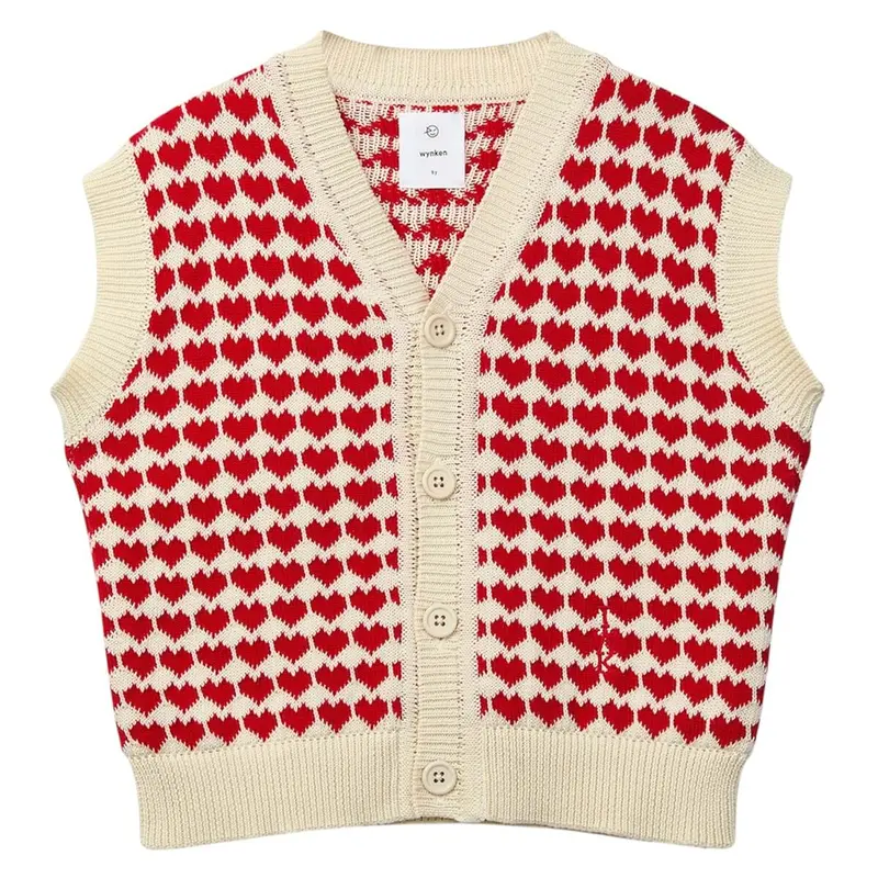 The Lovers Waistcoat in Red Mini Heart by Wynken