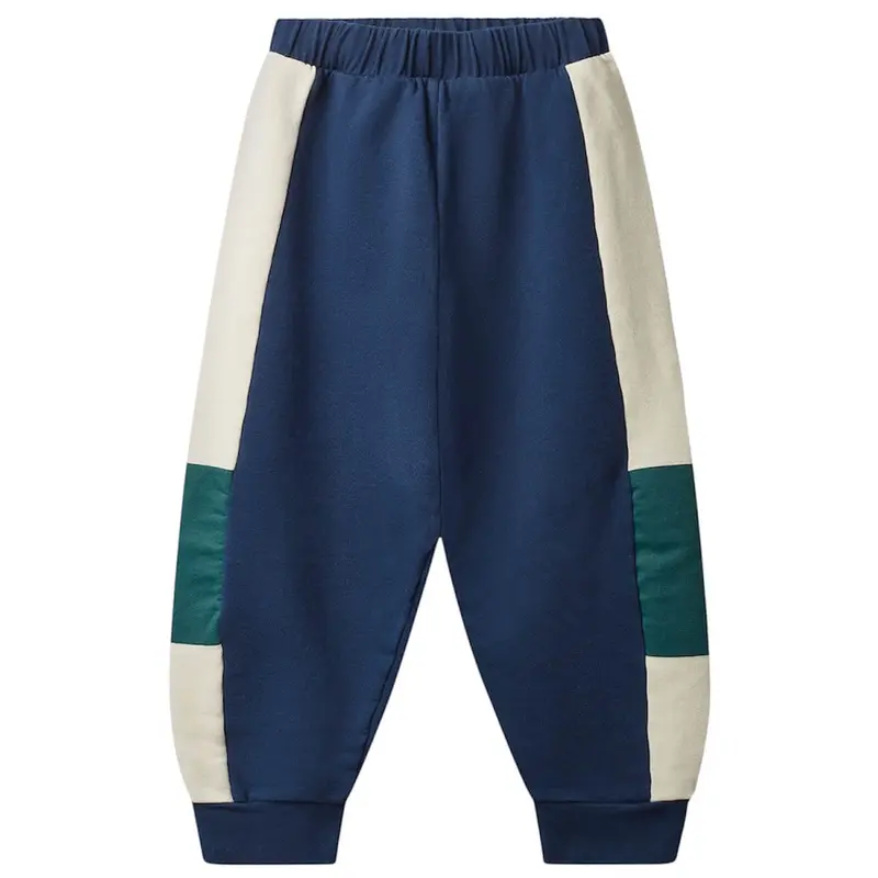 Wynk Panel Pant in Navy / Green / Cream by Wynken