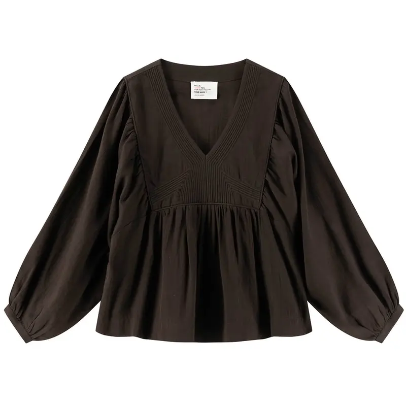 Corry Blouse in Mocha by Leon & Harper