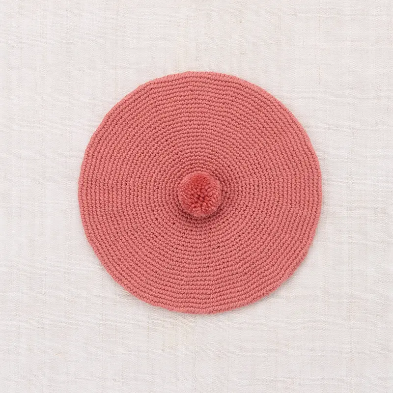 Crochet Beret in Rosewood by Misha & Puff