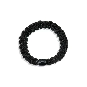 Kknekki Lace Hair Band in Black Glitter by Bon Dep