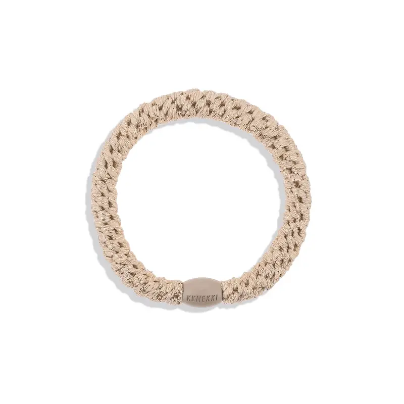 Kknekki Snag Free Hair Band in Beige Glitter Stripe by Bon Dep