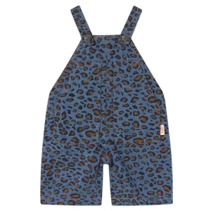 Animal Print Baby Dungaree in Dark Blue by Tinycottons