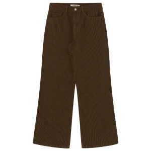 Berta Striped Denim Trousers in Navy / Brown by The Tiny Big Sister