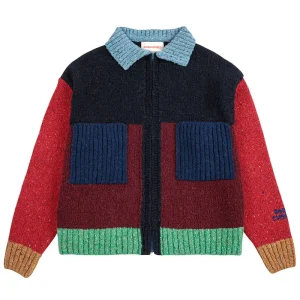 Bobo Choses Colour Block Cardigan in Red by Bobo Choses