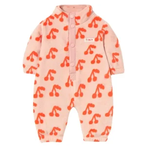 Cherries Polar Baby One-Piece in Wild Rose by Tinycottons