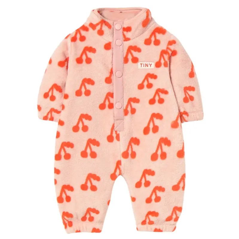 Cherries Polar Baby One-Piece in Wild Rose by Tinycottons