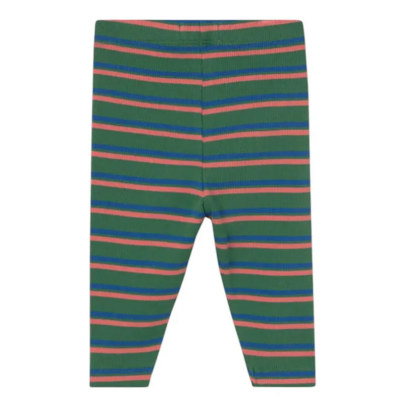 Duo Stripes Rib Baby Pant in Dark Green by Tinycottons