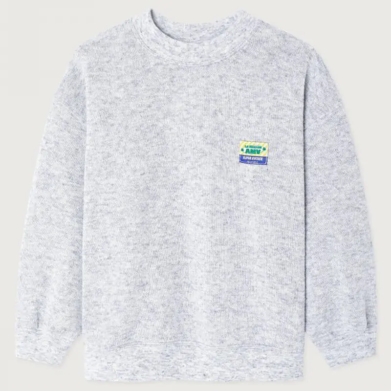 Evona Kid's Sweatshirt in Melange Light Grey by American Vintage