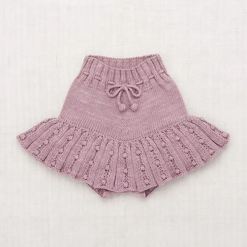Eyelet Popcorn Skating Skirt in Plum Petal by Misha & Puff