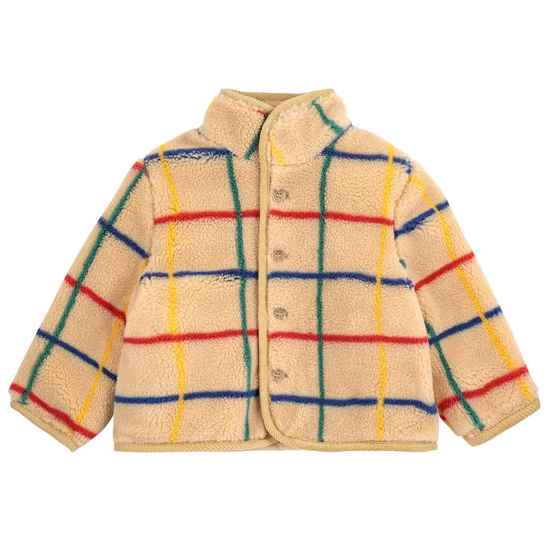 Faux Shearling Stripe Baby Jacket by Bobo Choses