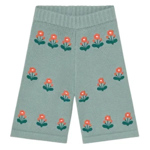 Flowers Knit Baby Pant in Sage by Tinycottons
