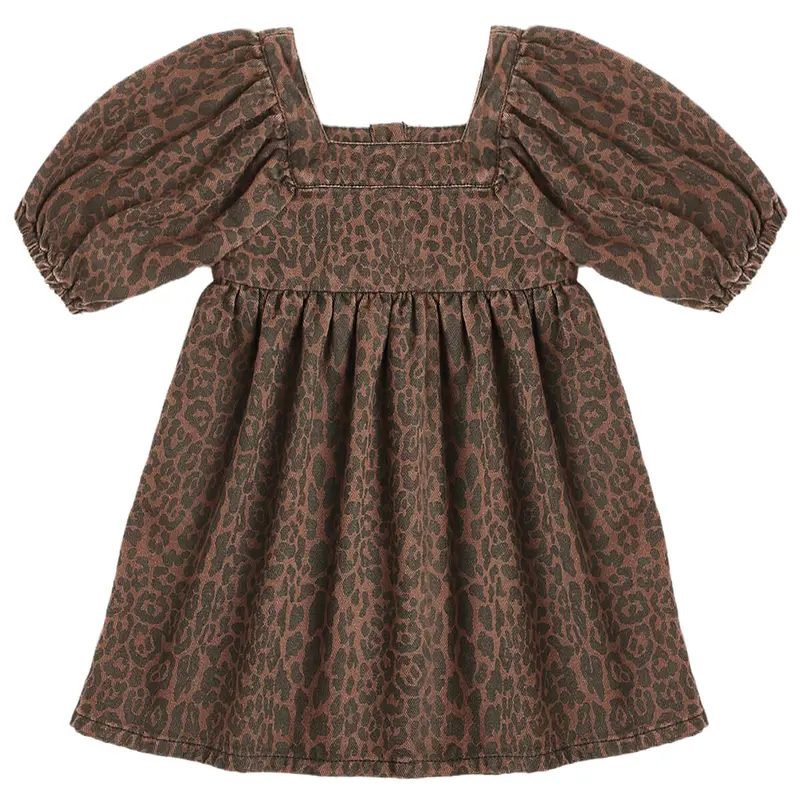 Gretta Babydoll Dress in Leopard by Rylee & Cru