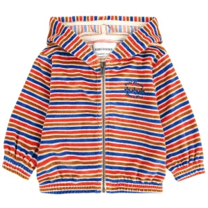 Have Fun Striped Zipped Baby Hoodie by Bobo Choses