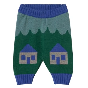 Houses Knit Baby Pant in Teal by Tinycottons