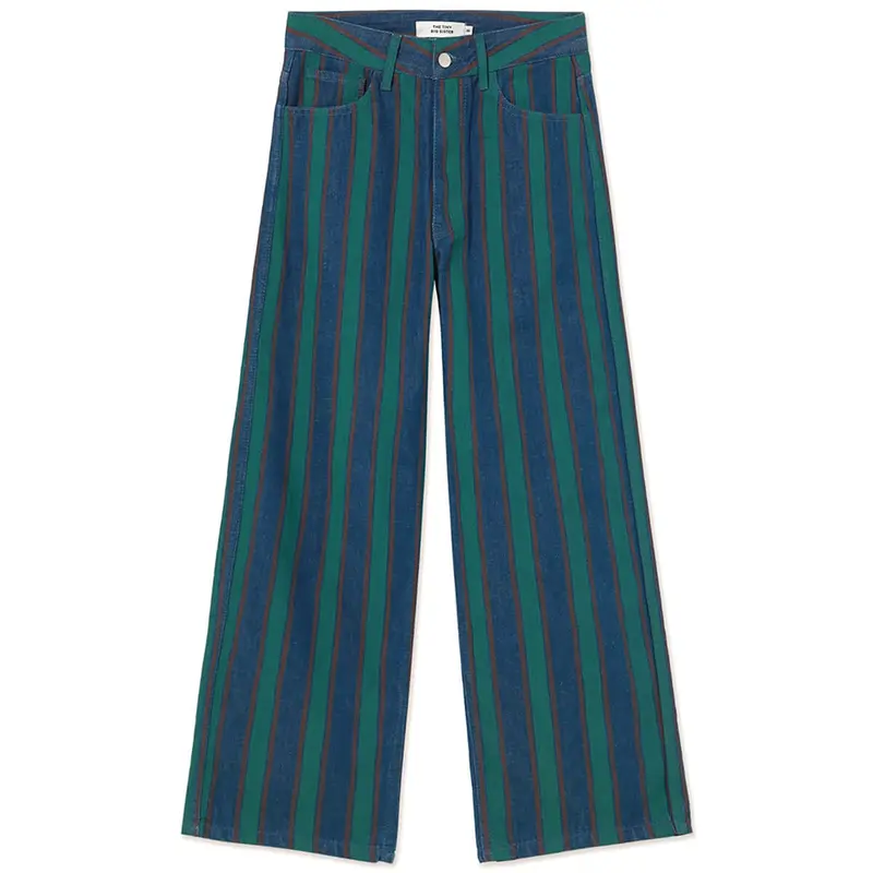 Maru Striped Denim Trousers in Stone by The Tiny Big Sister